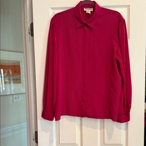Persona 1 by Marina Rinaldi. fuchsia long-sleeve button down shirt